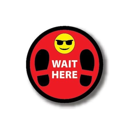 Ergomat 4in CIRCLE SIGNS Wait Here DSV-SIGN 16 #0794 -UEN